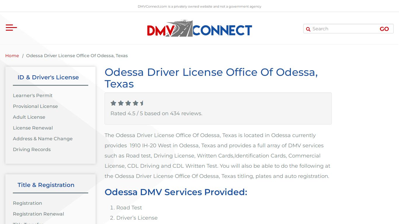 Odessa Driver License Office Of Odessa, Texas - DMV Connect