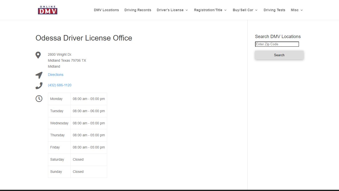 Odessa Driver License Office | Online DMV